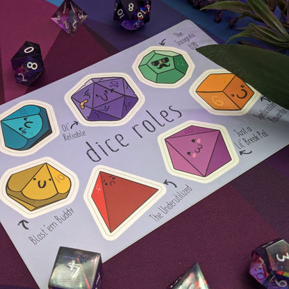 Dice Roles Sticker Sheet